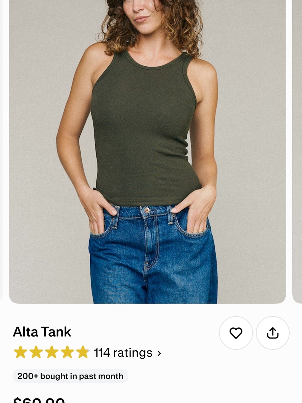 Jungmaven Alta Tank - Olive Green Women's Ribbed Tank